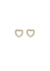 PAVE HEART STUD EARRINGS