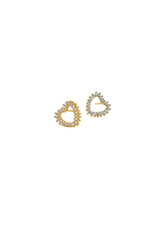 PAVE HEART STUD EARRINGS
