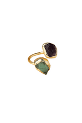 CHUNKY TWO-STONE CRYSTAL RING